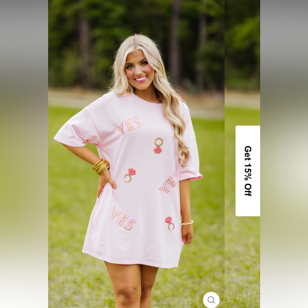 New Peach Love boutique white short sleeve Engagement Diamond Ring sequin dress - Picture 2 of 4